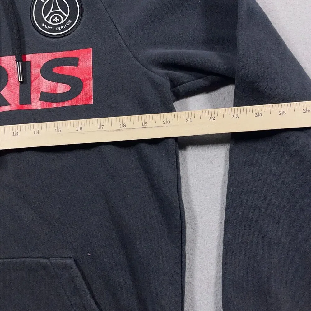 Nike Air Jordan + PSG Paris Saint Germain Pullover Hoodie Men Small Black Soccer